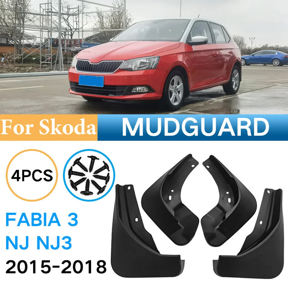 

4pcs Front Rear FOR Skoda Fabia 2015-2018 Mudguard splash Guards Fender Mudguards Mud Flap Car accessories auto styline