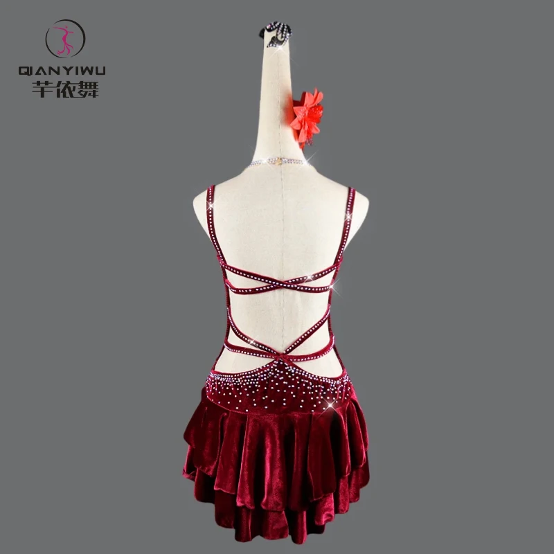 2024 New Latin Dance Competition Costume Sexy Ballroom Party Sport Skirt Practice Wear Cabaret Outfit Girl Line Suit Samba Stage