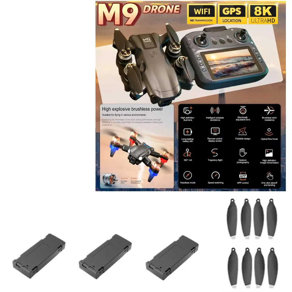 M9 Drone Accessory M9 Drone Batteries 3.7V 1200mAh / Propeller Blade / Use For Mijia M9 Drone Parts