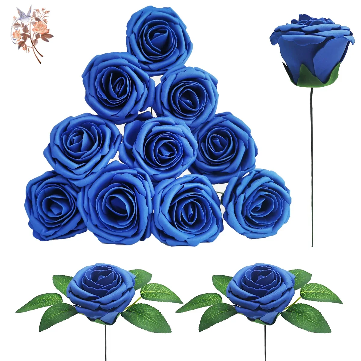 

25/30Pcs Fake Foam Roses with Stem Artificial Flower for DIY Bridal Bouquets Wedding Arrangement Home Party Decoration Ornaments