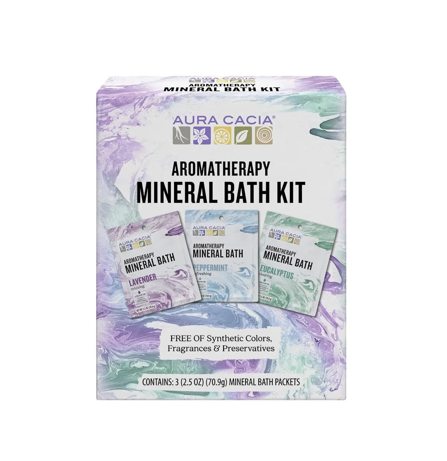 

Mineral Bath Kit with Lavender, Eucalyptus & Peppermint for Aromatherapy Relaxation