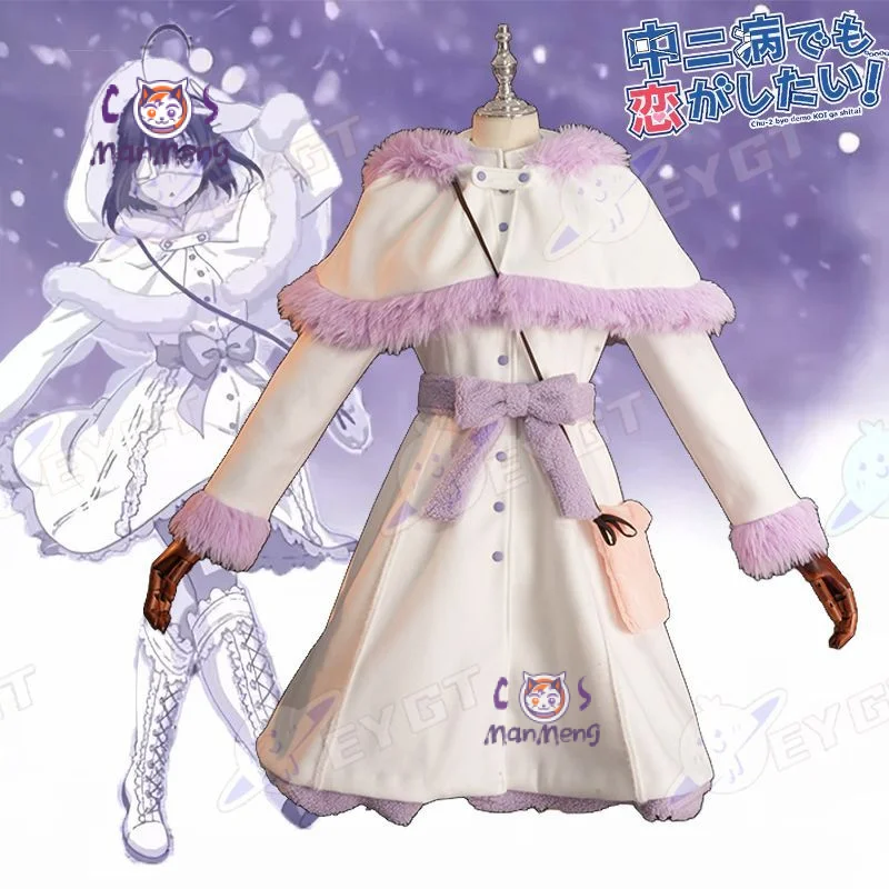 تاكاناشي ريكا أنيمي الحب Chunibyo الأوهام الأخرى تأثيري حلي معطف الشتاء الدافئ الحلو الفتيات هالوين كرنفال موحدة جديدة