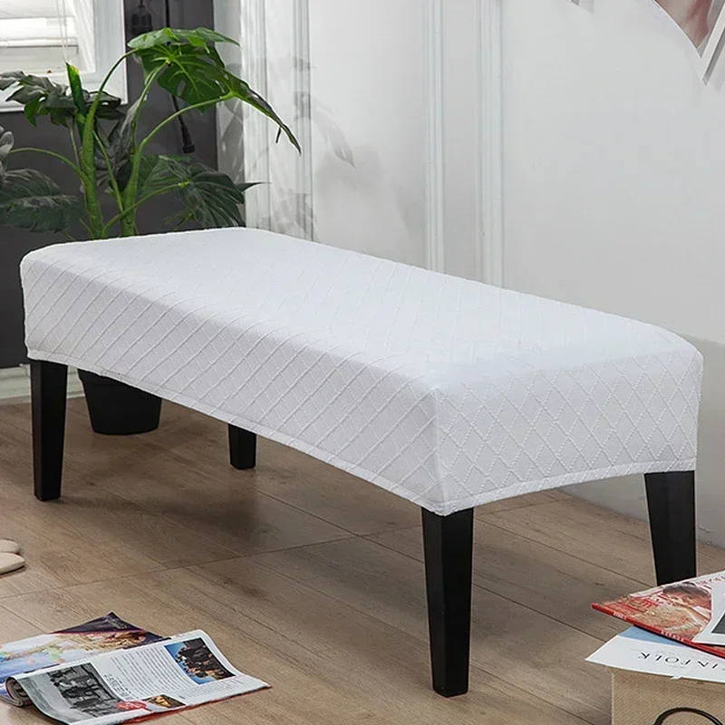Jacquard Stretch Bench Cover for Dining Room Bedroom Spandex Anti-dirty Home Decor Piano Chair Covers Washable Seat Protector