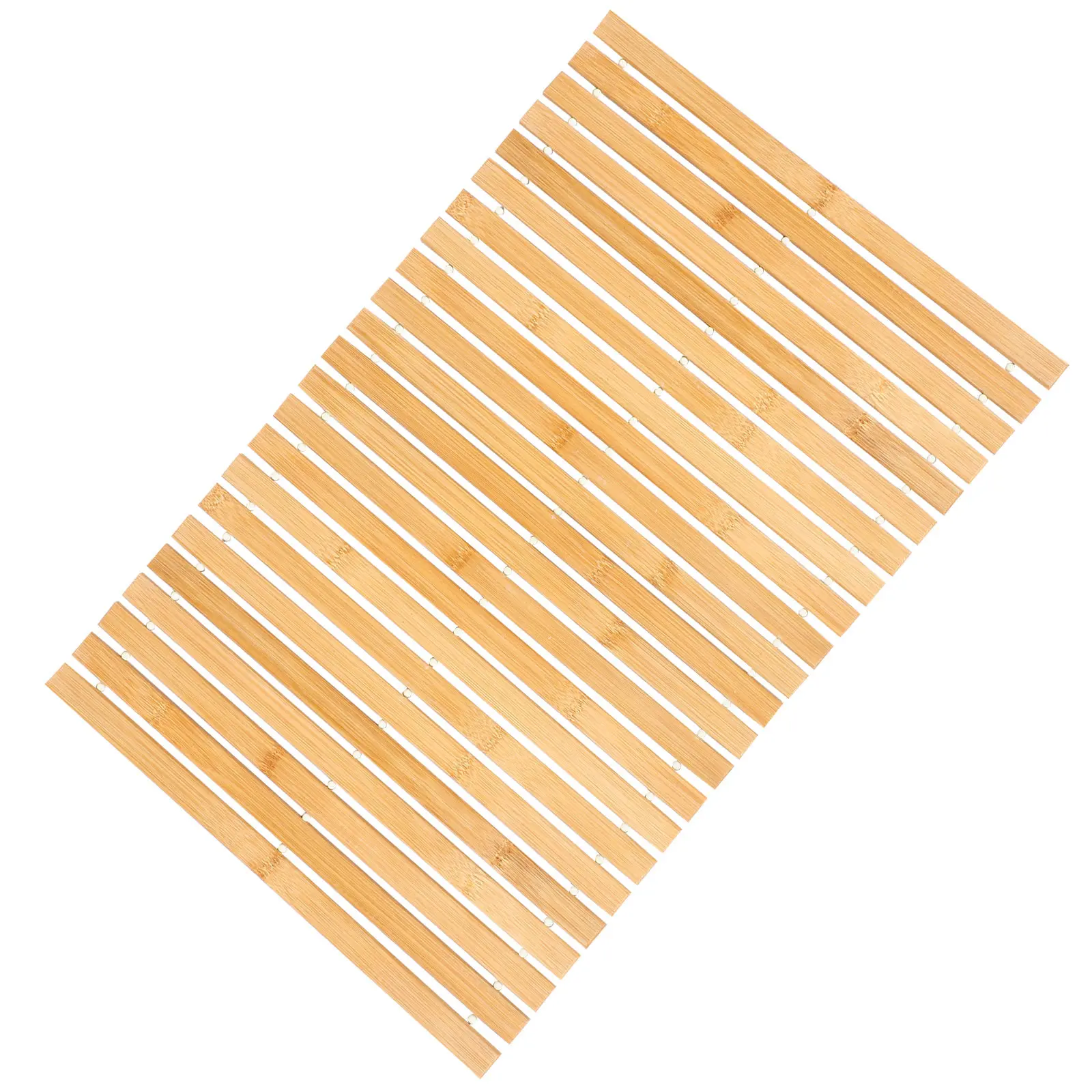 

Non-Slip Foldable Bamboo Bathroom Mat for Shower Sauna Bathtub Kitchen Door Space Stylish Eco-Friendly Bamboo Floor Mat