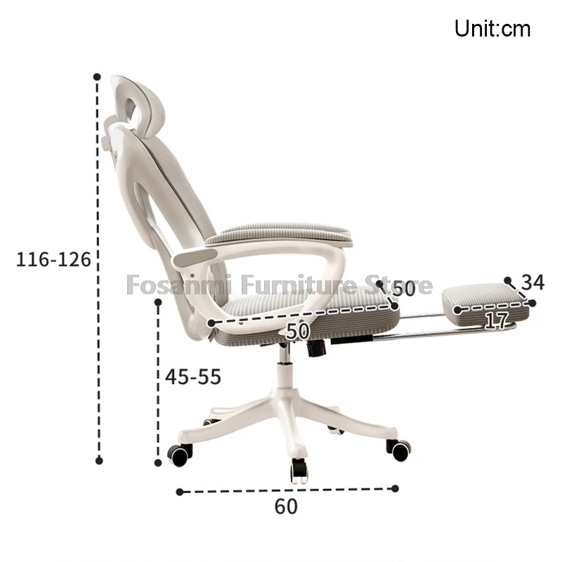 كرسي مكتب شبكي خفيف الوزن يسمح بالتهوية، كراسي كمبيوتر منزلية مريحة للألعاب، كرسي هزاز قابل للتعديل مع مسند للرأس