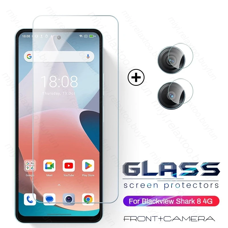 2 In 1 Tempered Glass Screen Protector For Blackview Shark 8 4G NFC 2023 6.78