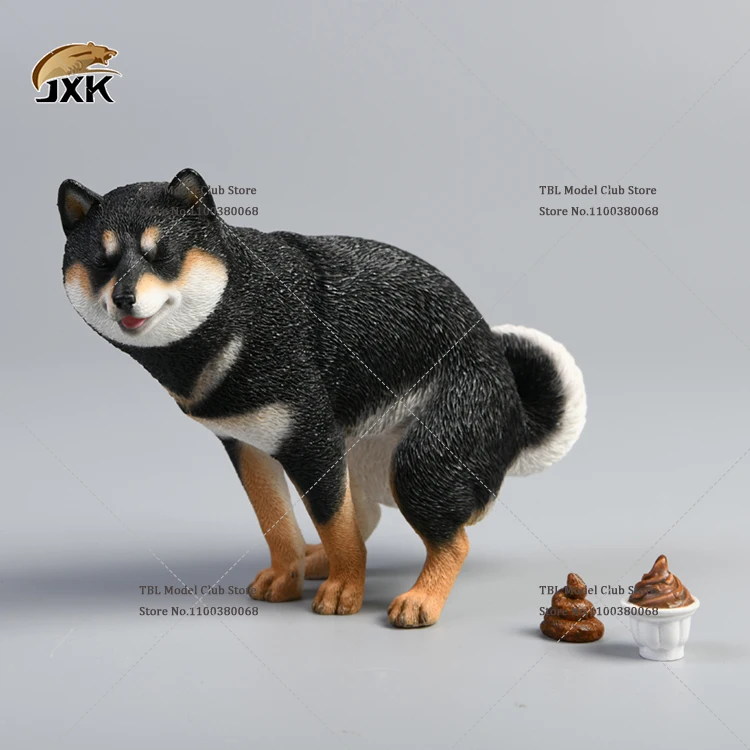 In Stock JXK053 High 8cm 1/6 Scale Soldier Mini Shiba Inu Half Squatting Poop Puppy Model Decor Action Figure Doll