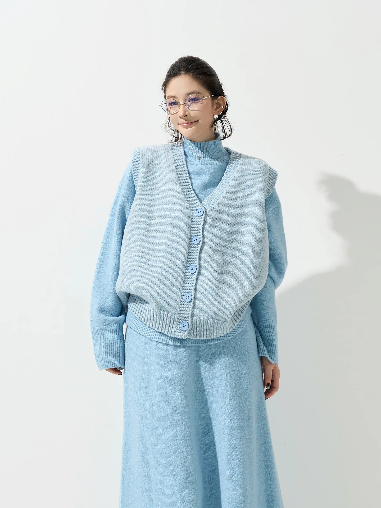 

Wutong V-Ne Svel Vest Sweater Outerwear Women's Autumn Winter Casual Loose Knitted Open Cardigan Top