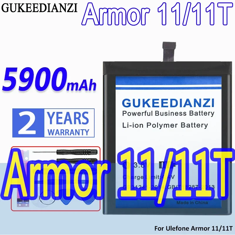 High Capacity GUKEEDIANZI Battery 5900mAh  For Ulefone Armor 11/11T Armor11 Armor11T Replacement Batteries