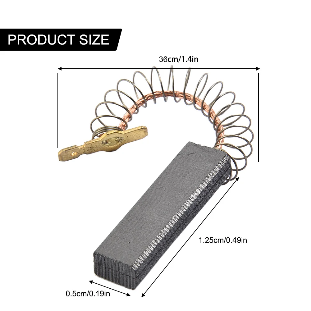 Наборы угольных щеток, детали двигателя, сменная мойка электроинструмента, 2 шт., 5x12,5x36 мм, аксессуары, совместимые электрические