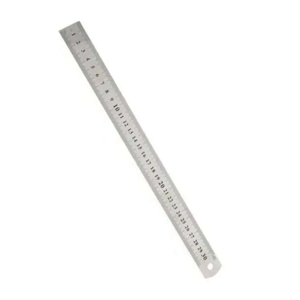 2pcs 30 cm / 12 Inch Stainless Steel Ruler Dual Sided Scale Metric & Inch Scale Straight Edge Ruler Metal Ruler For Drafting