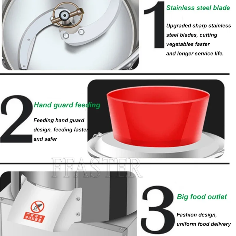 야채 절단기 전기 야채 절단기 고추 다지기 기계 분쇄기 스테인레스 스틸 식품 가공