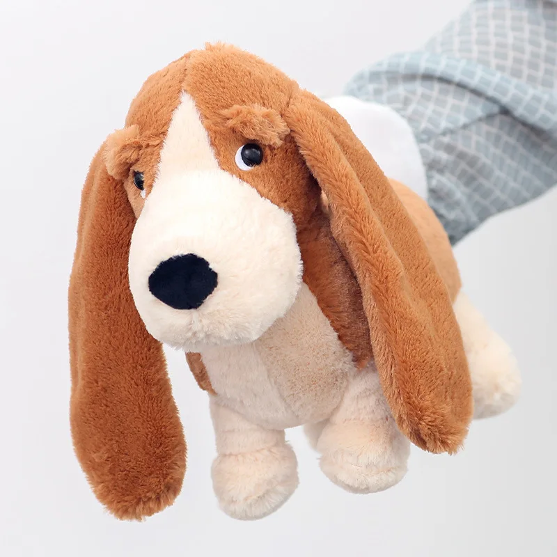 Stuffed Animals Plush Simulation Basset Houn Puppy Doll Animal Doll Exquisite Good Workmanship Brithday Gift for Best Friend