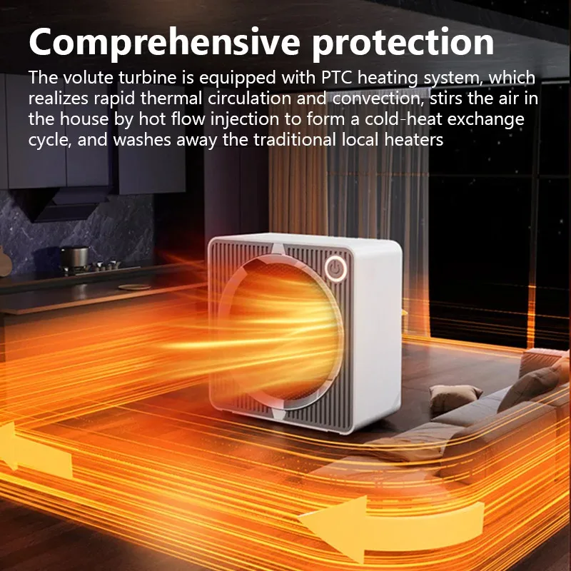 New Electric Heater PTC Ceramic Heating Hot Air Blower Home Room Small Desktop Fan Heater Winter Low-power Electric Warm Stove