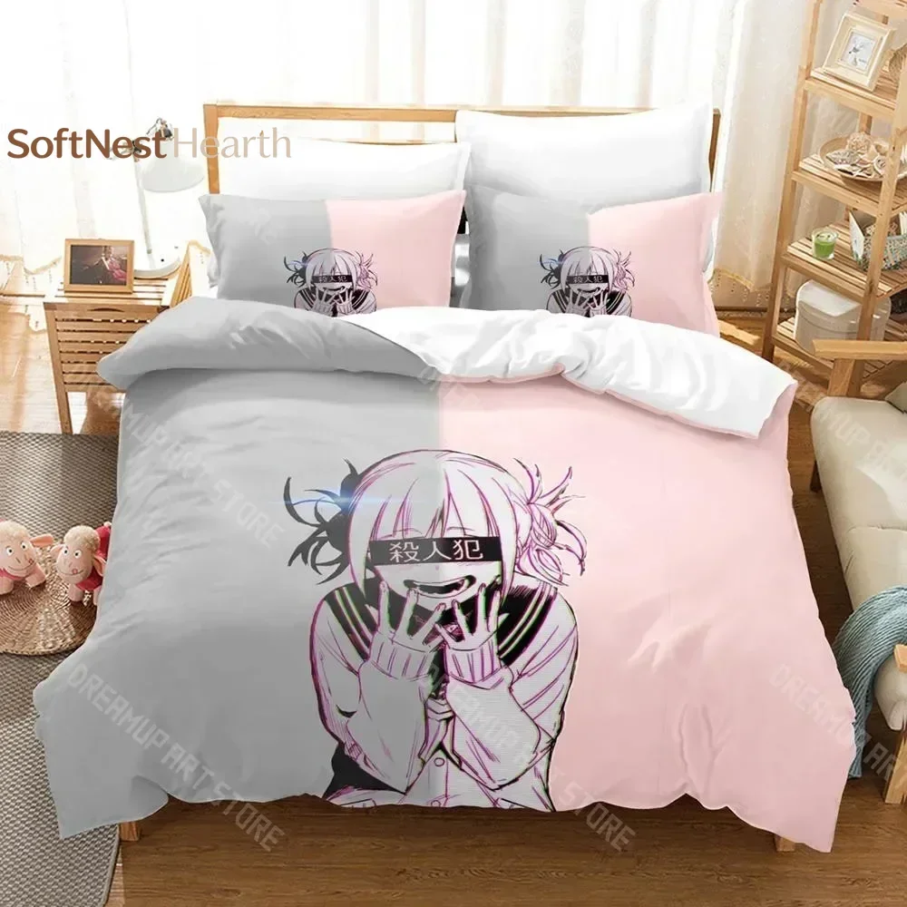 2026 3D Print My Hero Academia Toga Himiko Bedding Set Single Twin Full Queen King Size Bed Set Aldult Kid Bedroom Duvetcover Se
