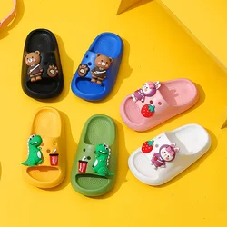 2024 Diy Cartoon Children Summer Male and Female Home Bathroom Non-slip Children Wear Slippers Outside