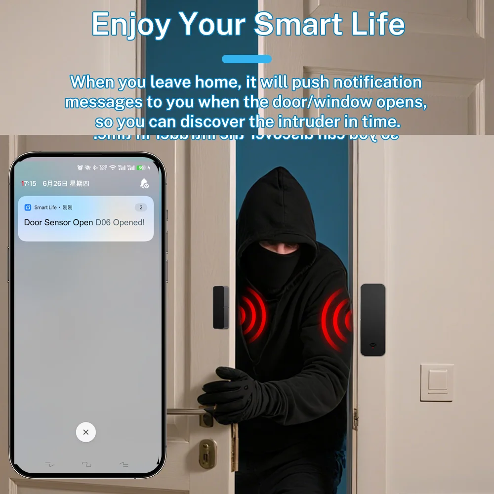 Tuya zigbee 3.0 wifi sensor de porta janela sensor contrato app controle remoto trabalho com smartlife yandex alexa