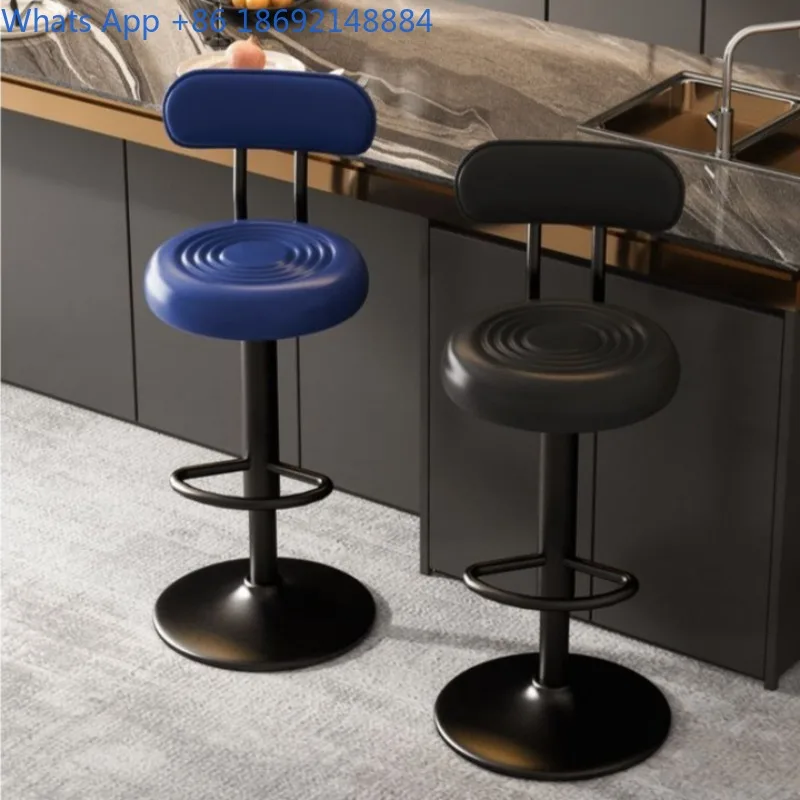 Bar Stool Simple Swivel High Stool Bar Chair Cashier Front Desk Adjustable Backrest High Stool