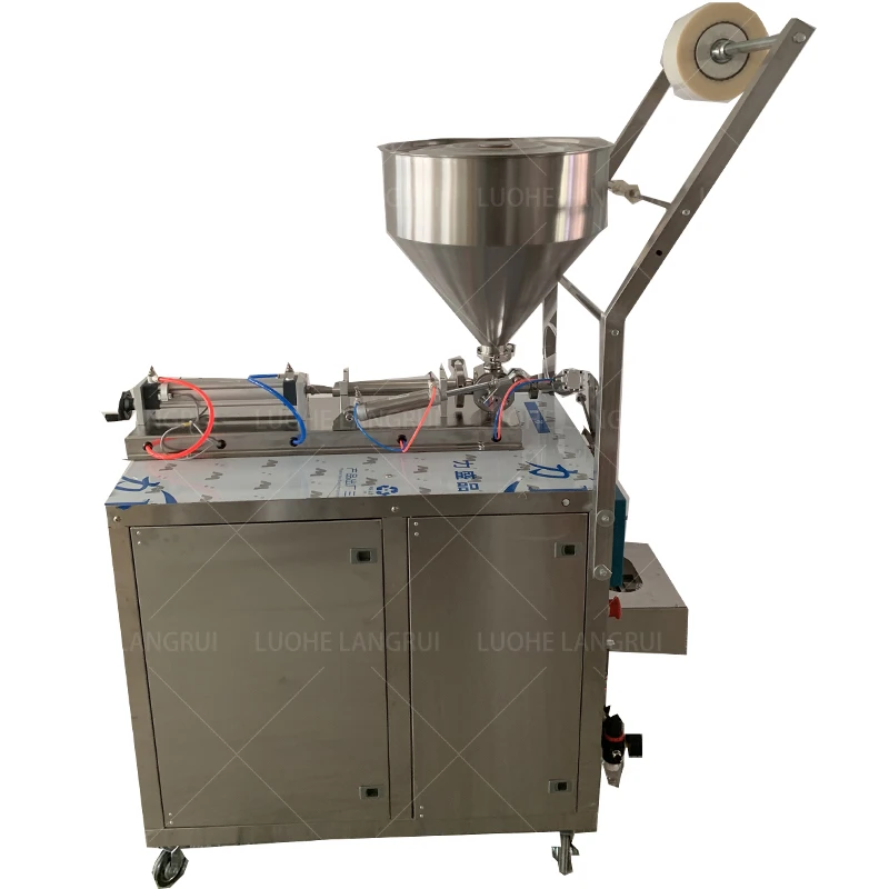 Máquina envasadora cuantitativa de pasta completamente automática, salsa de sésamo y miel, salsa de tomate, máquina de sellado de salsa dulce y picante