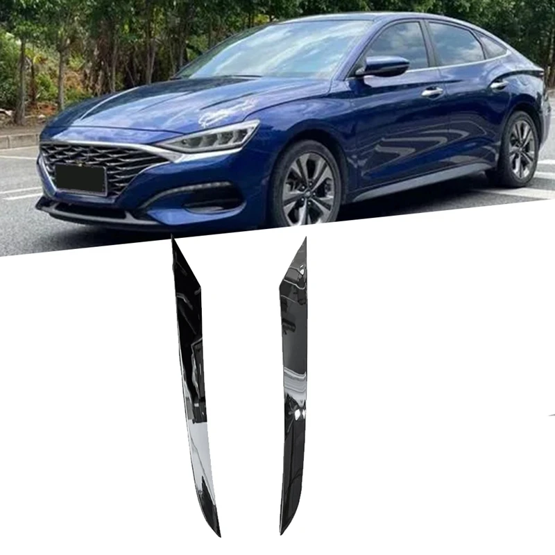 1Pair Car Front Bumper Chrome Trim Strip Cover 86375-J1000 86376-J1000 For Hyundai Fiesta 2018-2021 Decorative Strip