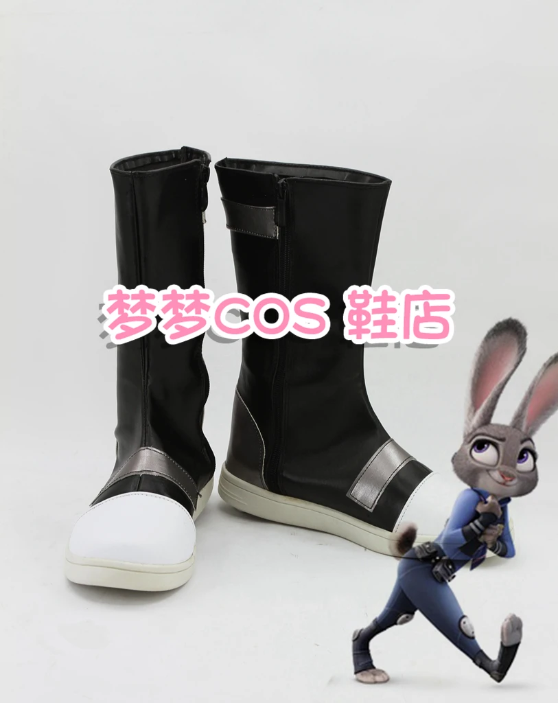 

Crazy Animal Judy Hopps Cosplay Shoes Boots for City Rabbit Police Officer Women Girl Halloween Party Carnival Boots