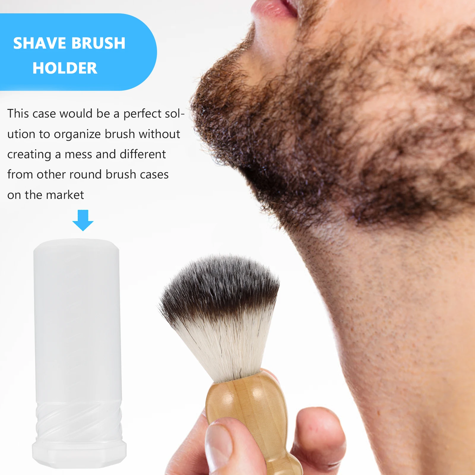 

2 Pcs Travel Brush Box Shaving Case Men's Razor Base Gel Open Design Holder Leg Stand Supplies Plastic Hair Storage