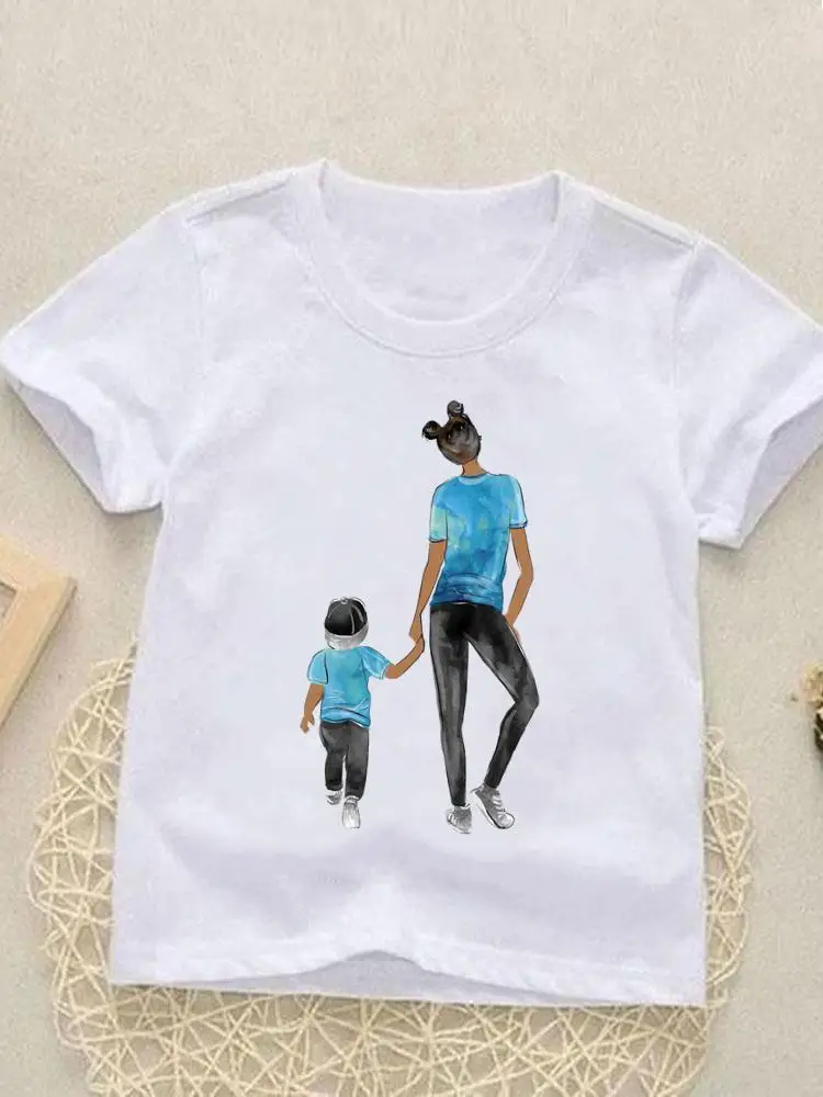 

Printed Tees lovely style cute mom Tops Girls Boys Cartoon Children Short sleeve Clothes Summer o-neck Kids Outfits T-shirts