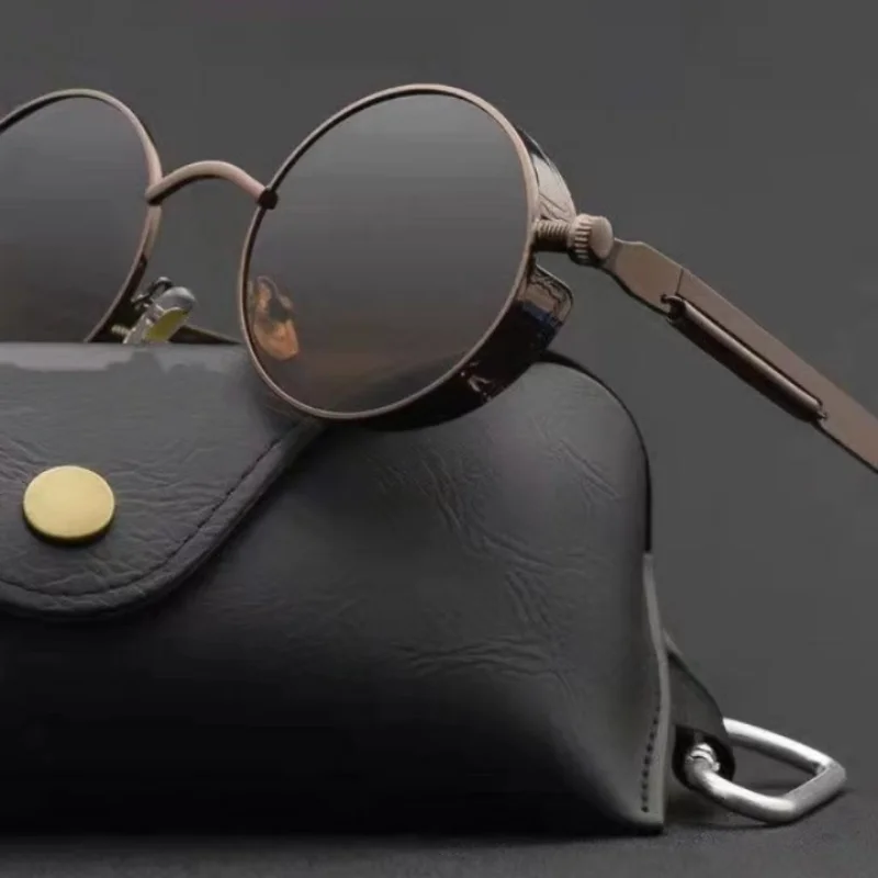 Men Metal Steampunk Sunglasses Women Fashion Round Glasses Brand Designer Vintage Sun Glasses High Quality Oculos De Sol