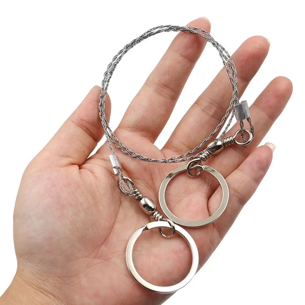 

Stainless Steel Survival Rope Saw Spiral Winding 4-strand Stainless Steel Wire Saw Easy Sawing Durable Outdoor Survival