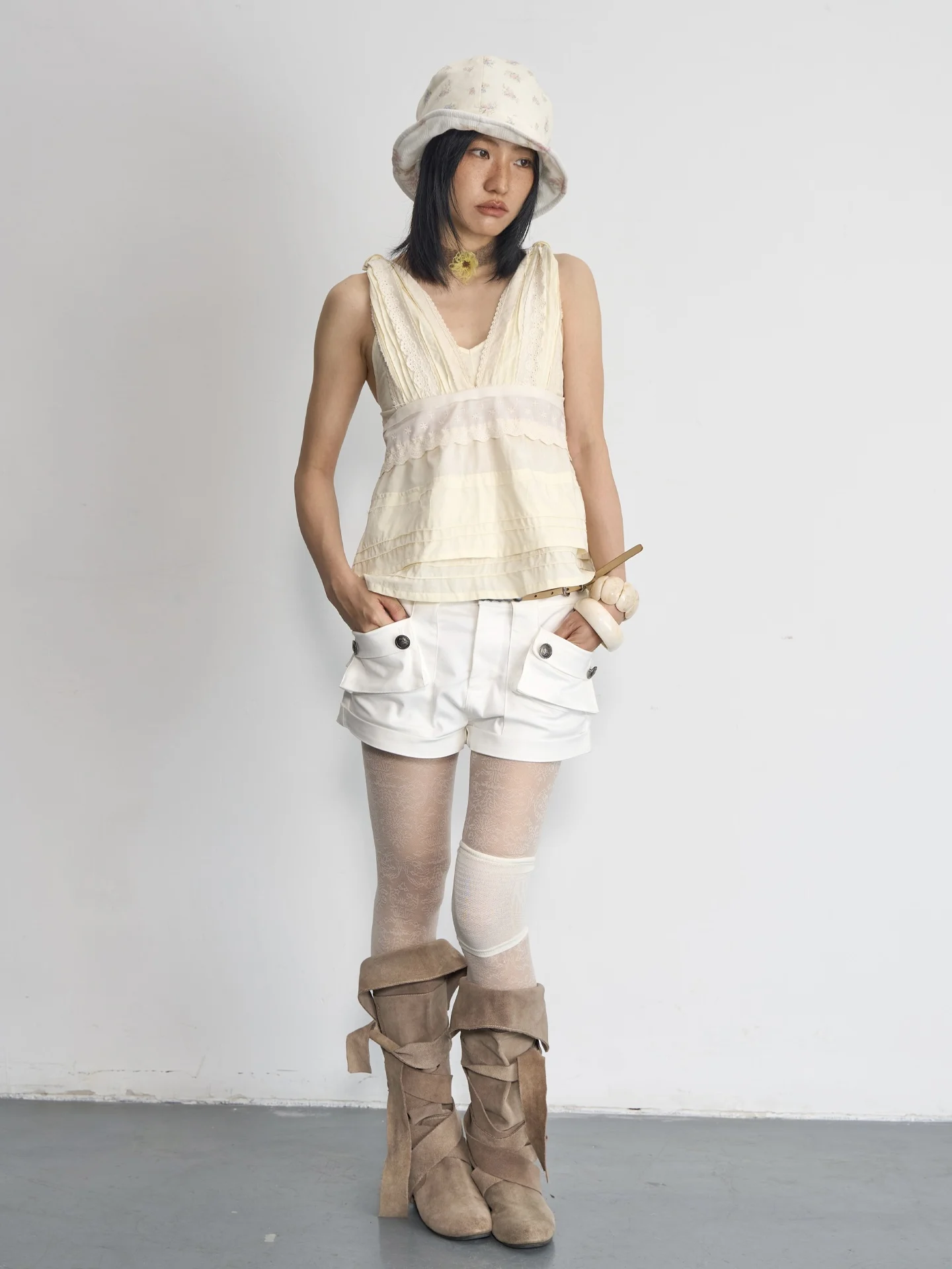 Enteralt Rylee Elastic Workwear Shorts with Four 3D Pockets Two-Way Wear Versatile Cotton And Lyocell Fiber Casual Pants