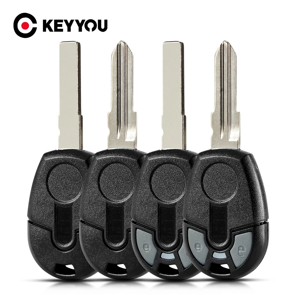 KEYYOU 10PCS Car Key Case For Fiat Transponder Car Key Shell Blank Case Cover No Chip Fob SIP22 GT15R Blade