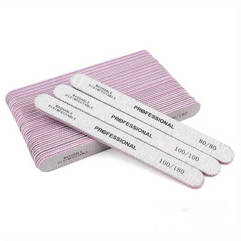 Nail Art Gel Acrylic Tips Files For Pedicure Manicure Care Sanding Buffers Gray Straight Nail File 80/100/180/240