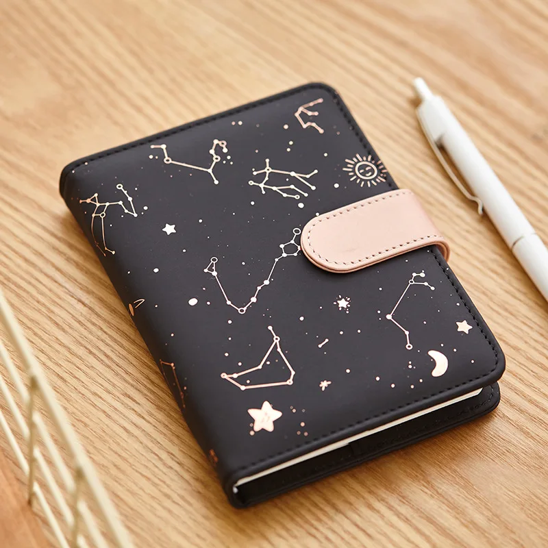 

Ежедневник-планировщик, блокнот без даты Starry A6, маленький дневник на весь год, без даты, ежедневный и Ежемесячный план, мягкая кожаная обложка
