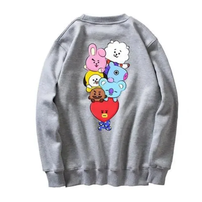 Nieuwe BT21 Verdikking Ronde Hals Sweatshirt Trui Anime Kawaii Meisjes Jongens Losse Warme Hoodies Top Geschenken