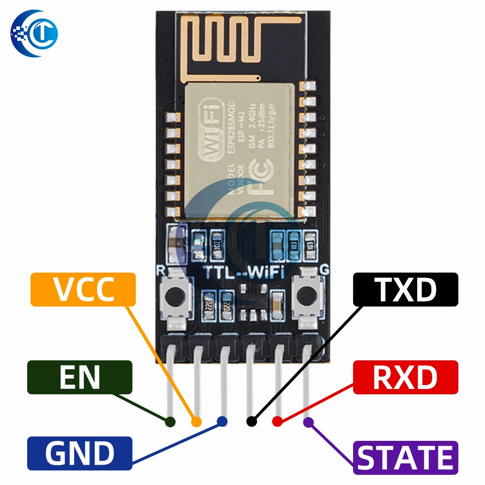 Módulo de Transmissão Transparente com Porta Serial, Wireless WiFi, TTL para WiFi, Compatível com Bluetooth, HC-06 Interface, ESP-M2