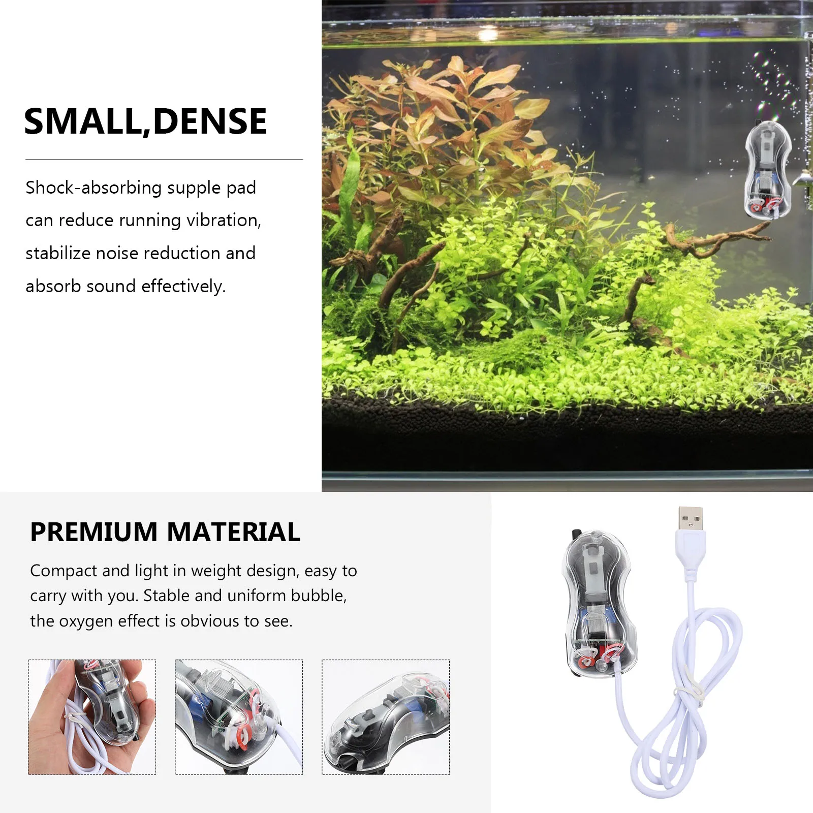 

Mini Usb Aquarium Air Aerator Pump Compact Lightweight Fish Tank Oxygen Pump For Home Aquarium Plastic Aerator Tool Garden Water