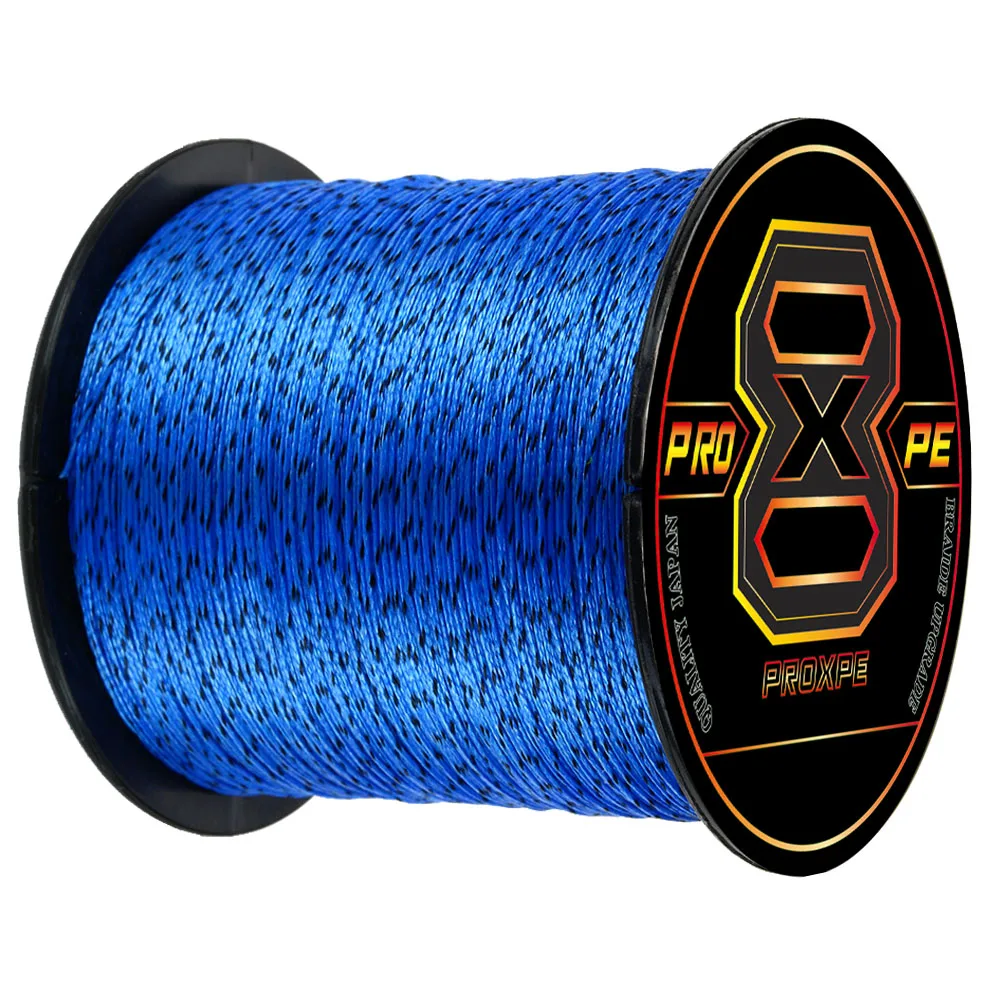 PROXPE 100M 300M 500M 8 Strands Speckled PE Braided Fishing Wire Multifilament Super Strong Line For Freshwater Saltwater Carp