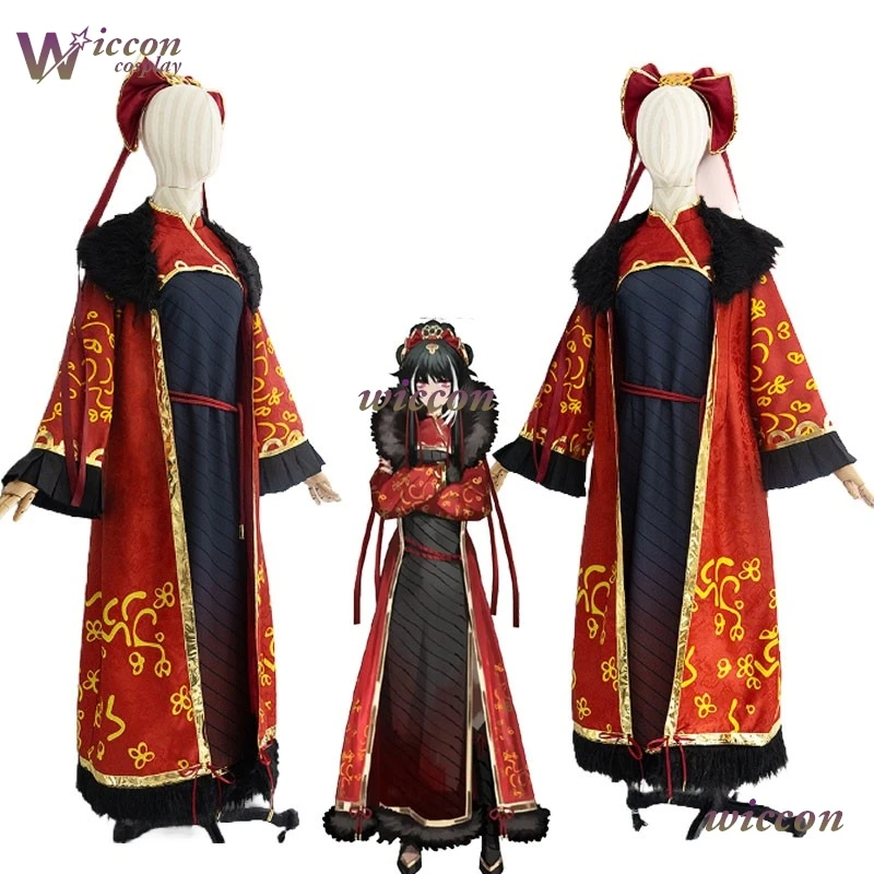 

Game Limbus Company Jiaxichun Cosplay Costume Fur Collar Long Coat Dress Xichun Wig Women Men Hallowen Carnival Roleplay Clothes
