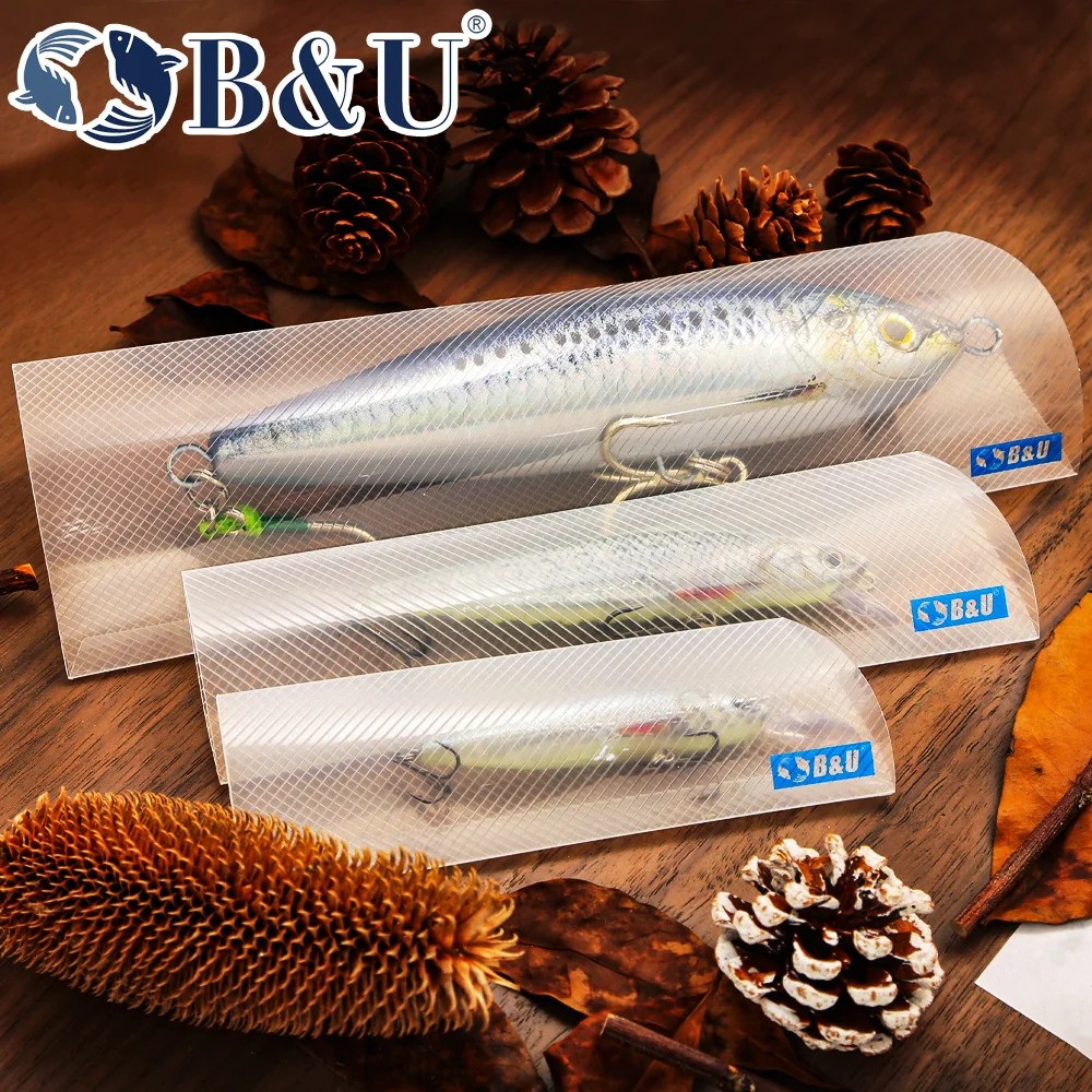 B&U Multi-Size Transparent Grid Fishing Lure Retainer, Soft Bait Organizer for Fishing Lures, Hooks & Accessories