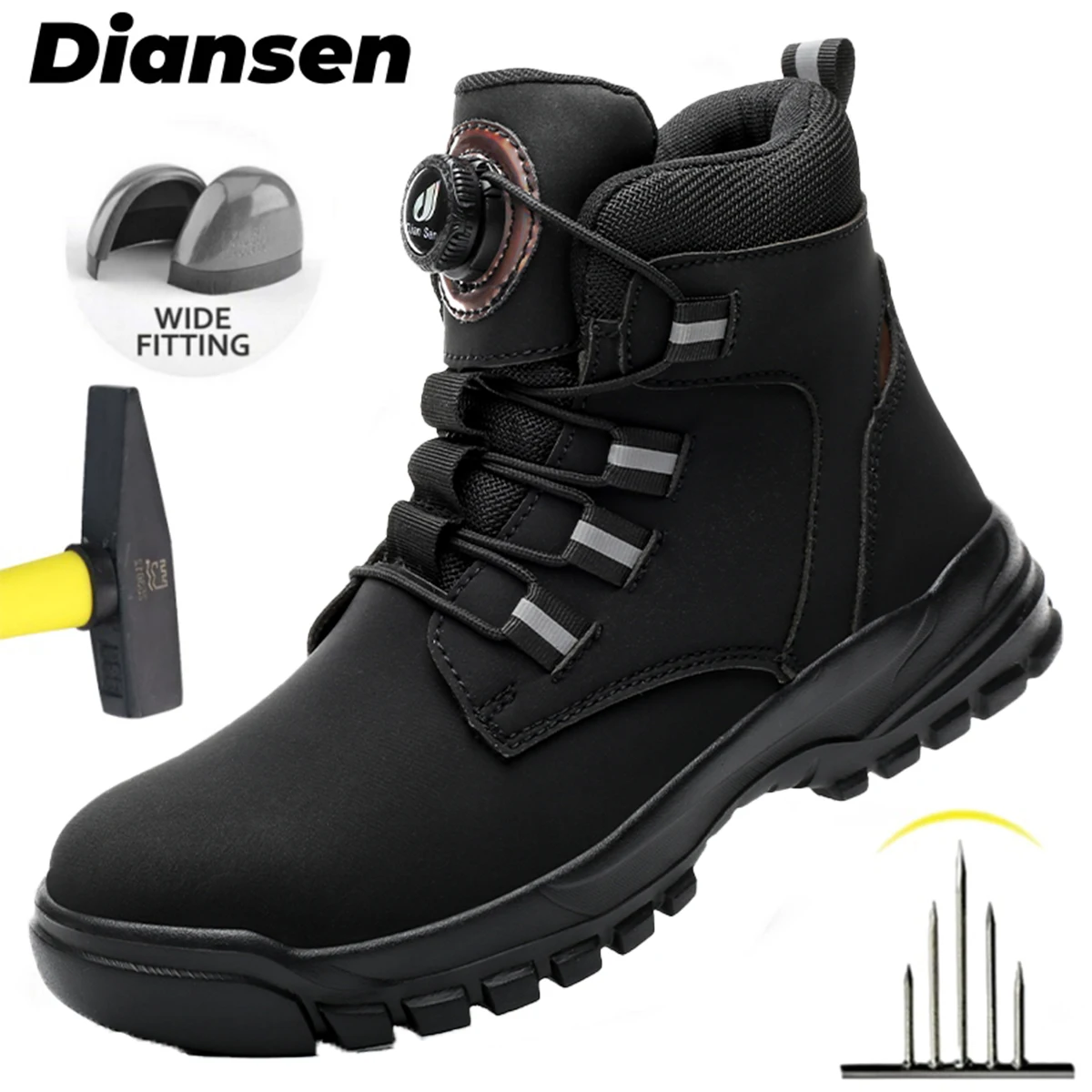 Men's Work Safety Shoes Anti-smash Anti-stab Work Shoes Steel Toe Shoes Work Boot Indestructible Shoes Protective Safety Boots