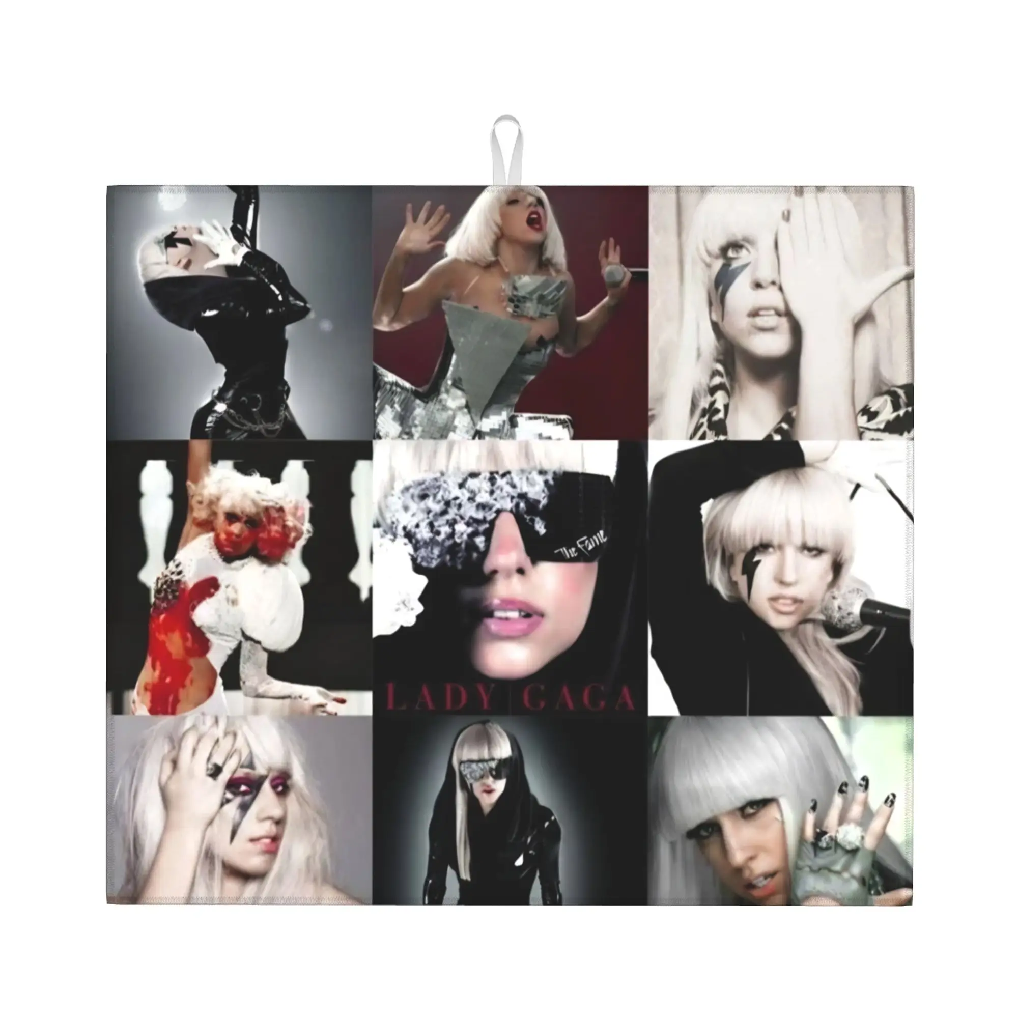 Lady Gaga Mayhem Music Singer Non Slip Kitchen Counter Protector Mat Barware Tableware Reusable  Bathroom Drying Mat For Kitchen