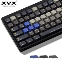 XVX Valorant Low Profile Gradient Keycaps PBT Dye-Sub Black Gray Game Theme Compatible 61/64/68/84/87/96/108 Layouts Keyboard