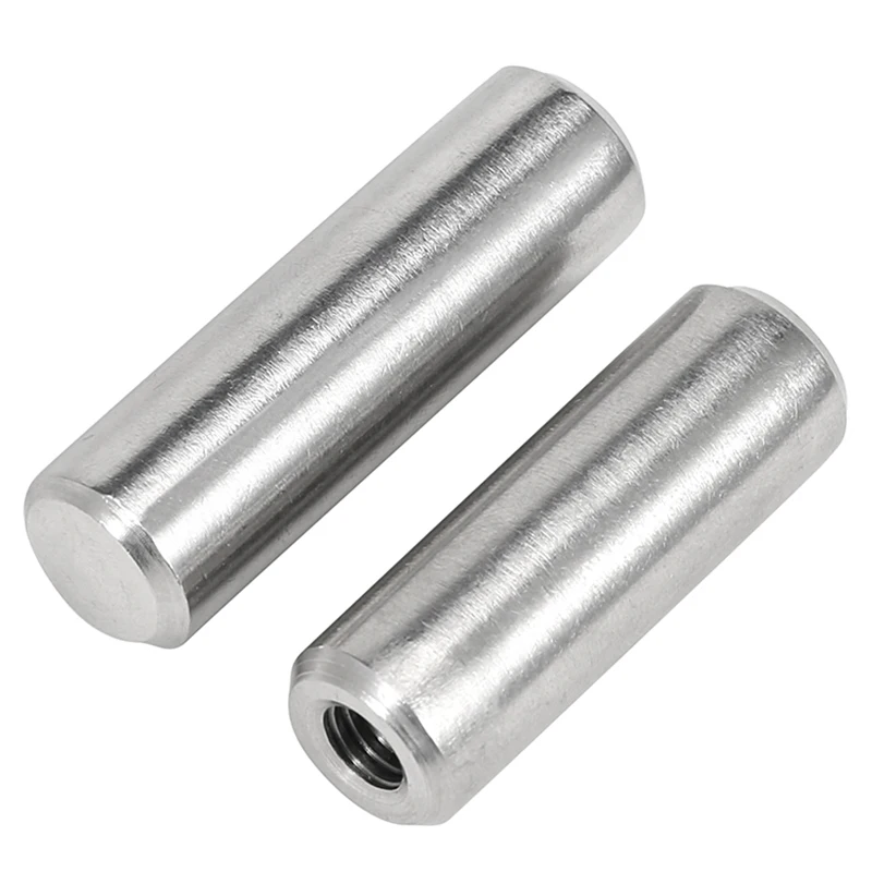 2Pcs M3-M6 Internal Thread Cylindrical Pin GB120 Female Thread Locating Dowel Pin 304 Stainless Steel OD 4-12mm Length 12-80mm