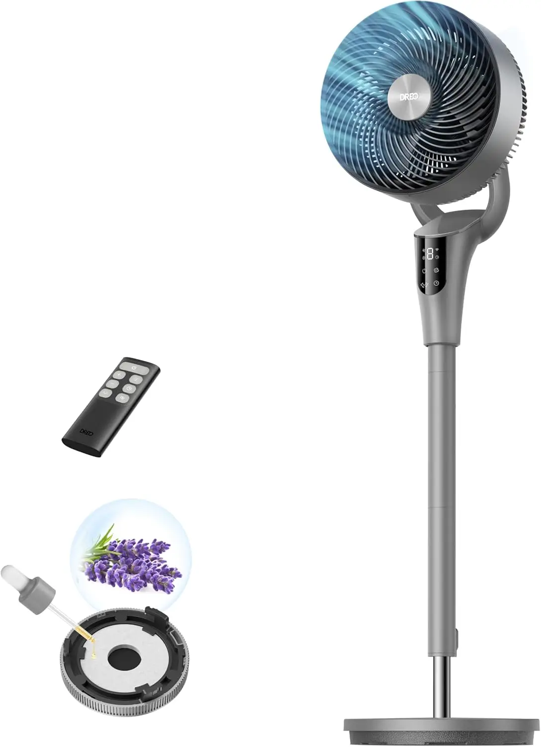 

2026 Upgraded Quiet Fan with 90ft Airflow, 20dB Noise, DC Motor, Adjustable Height for Bedroom and Whole Room Cooling