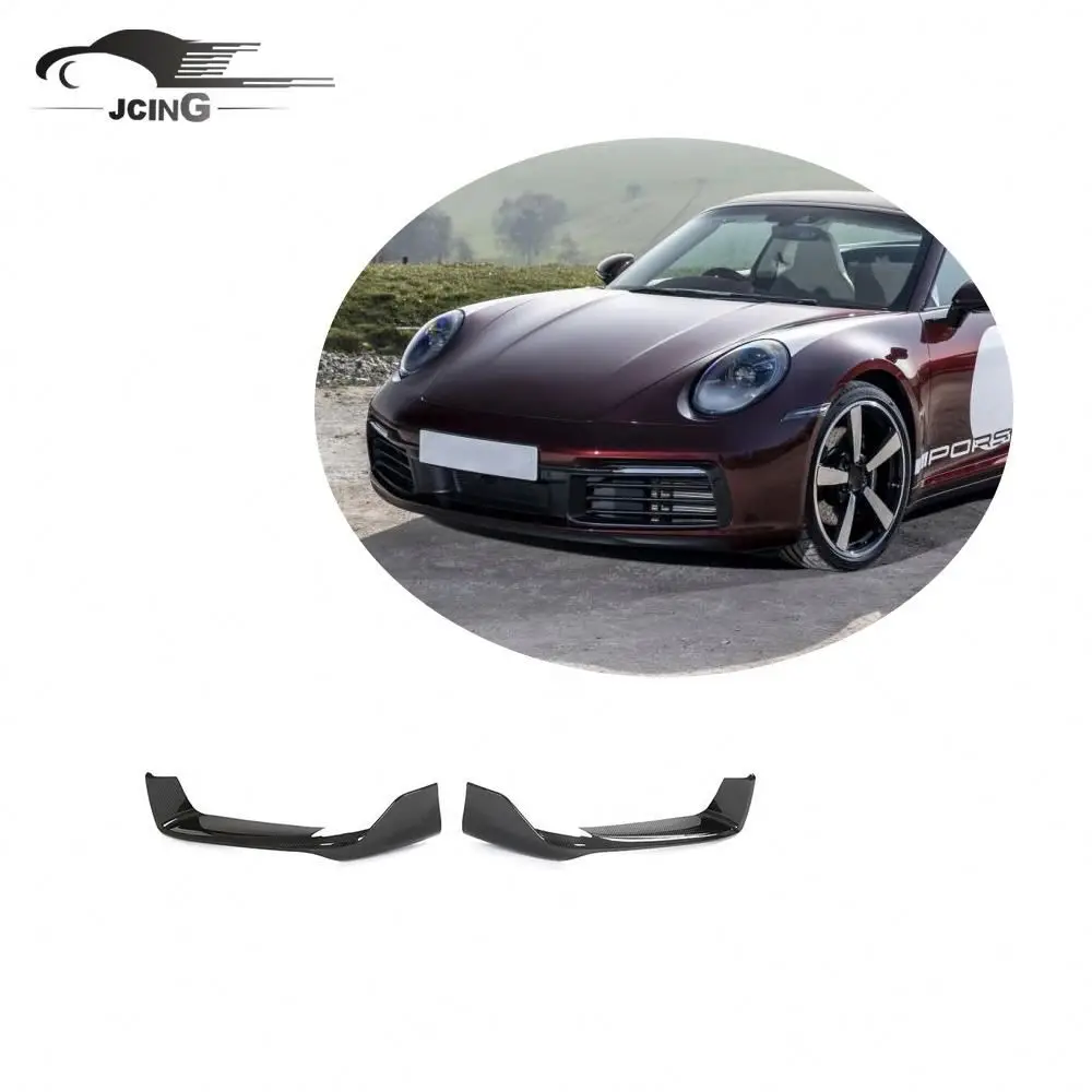 Dry Carbon Fiber Pro Front Bumper Splitters For Porsche 911 Carrera 2 Door 2019-2020