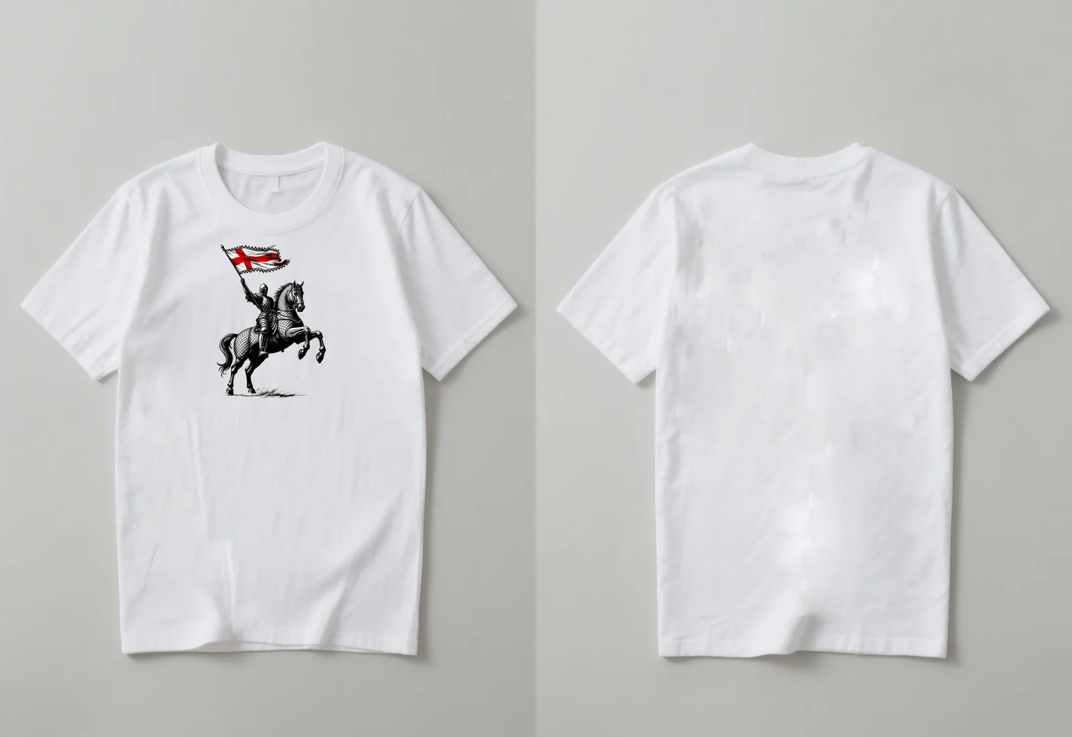 

The most popular knight and flag prints of 2025, men's and women's round-neck casual tops