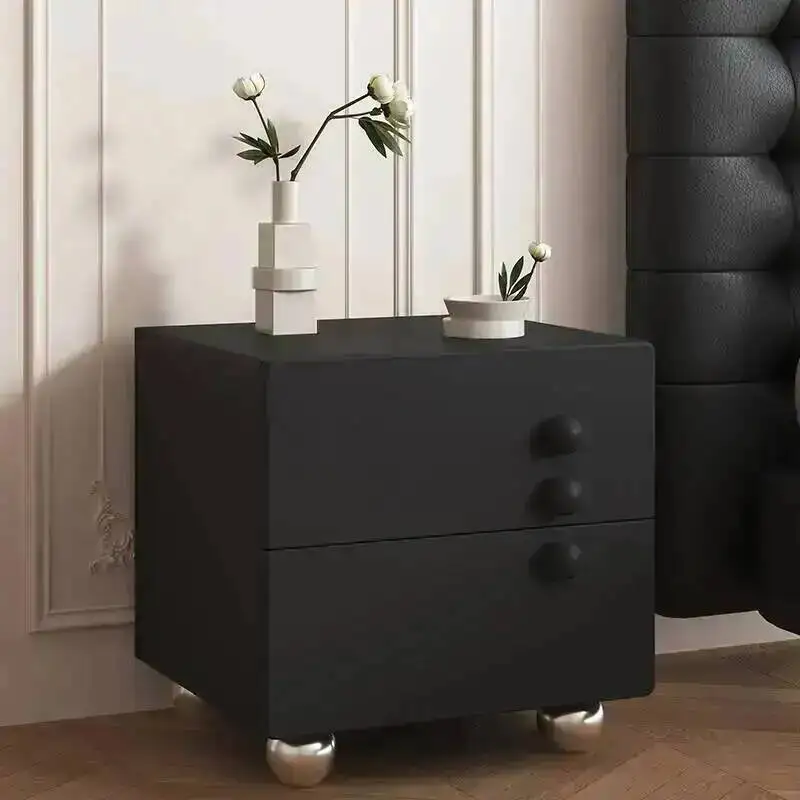 Mesa de Noche Nórdica Sencilla y Moderna para Dormitorio, Librero, Mesita de Noche Baja y Cómoda con Cajones de Madera, Mueble Criado Mudo para Salón