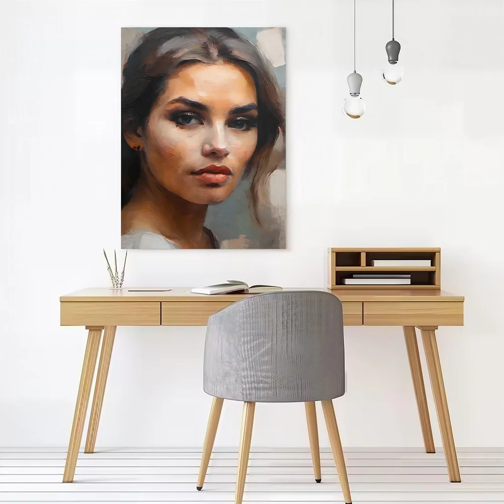 Woman Portrait Painting Canvas Wall Arts Poster Customizable Pictures Printing for Room Modern Home Decorations Vintage Decor