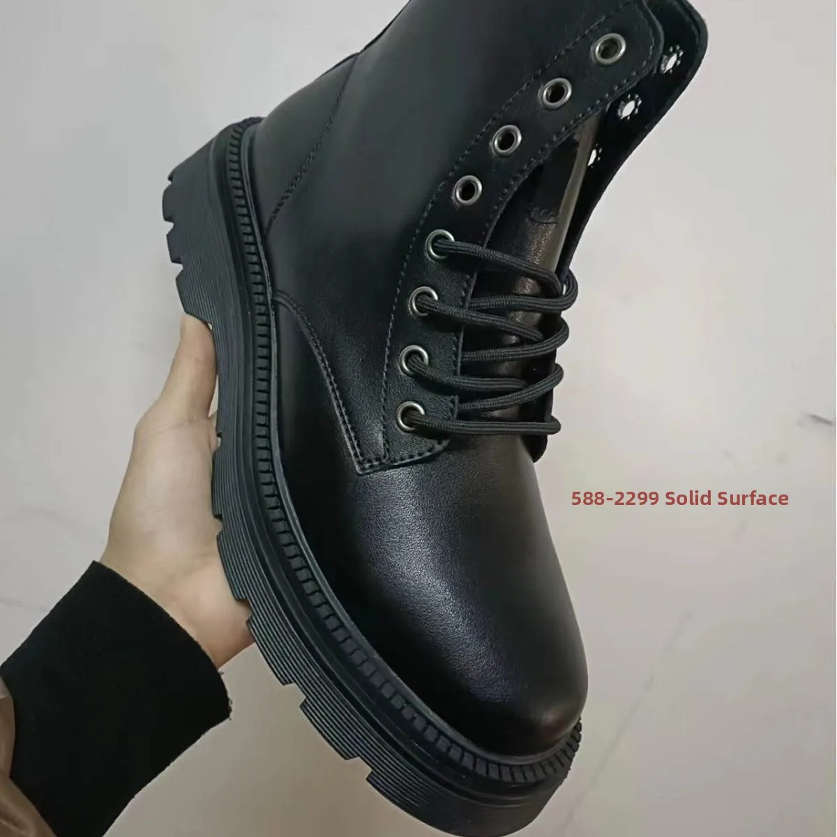 

New 2023 Boots Korean Style Short Tube Pig Skin Office Suitable Flat Heel Side Zipper Warmth Inner Material Pure Color