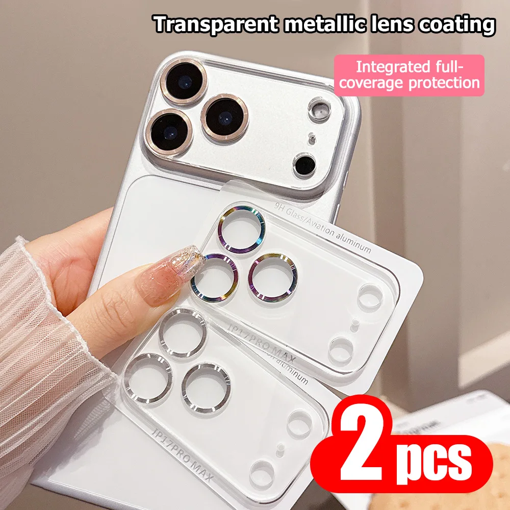 2PCS Camera Lens Tempered Glass Protector For iPhone 17 Pro Max 16 15 14 13 Pro Max Air 15 Plus 12 Mini iPhone17 Full Cover Film